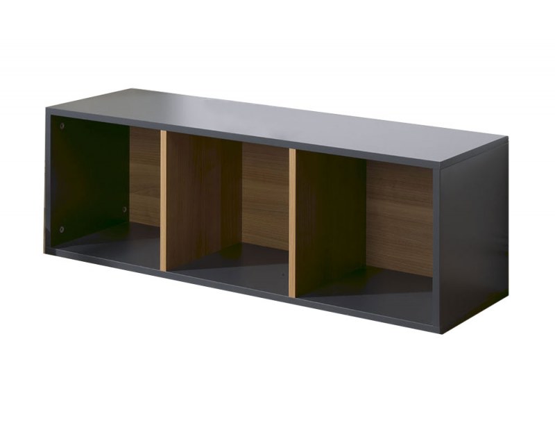 Cubo de almacenamiento 3 compartimentos antracita