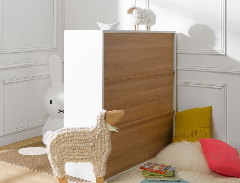 Cubo de almacenamiento de 9 compartimentos blanco para separar una habitación.