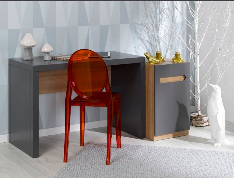 Bureau enfant avec caisson modulable Milo anthracite