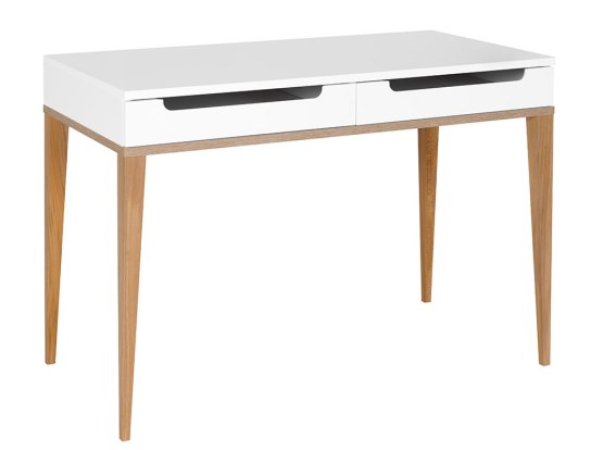 Witte en eiken Evidence One kinderbureau met twee laden