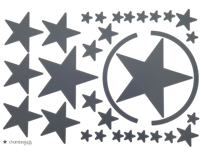 Stickers - Antracietkleurige sterstickers