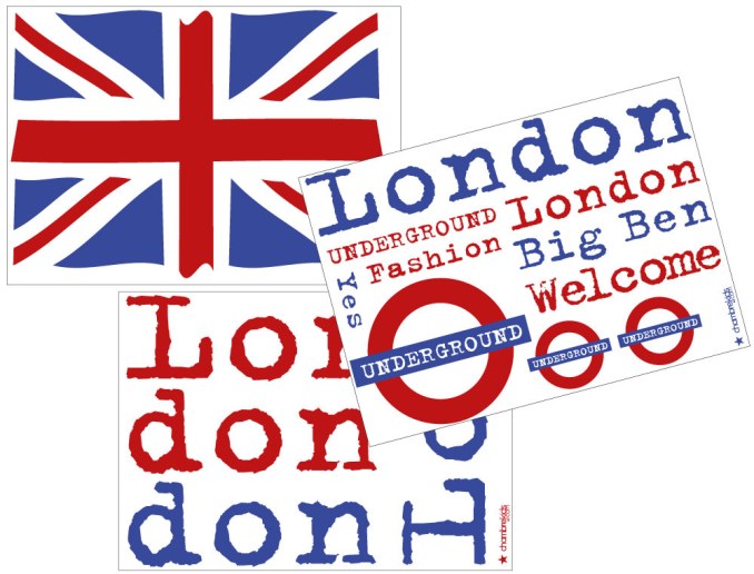 Aufkleber - Aufkleber London 3 Bögen