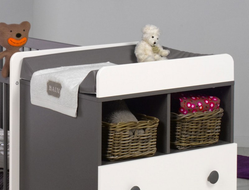 Lit bébé évolutif Malte taupe 70x140