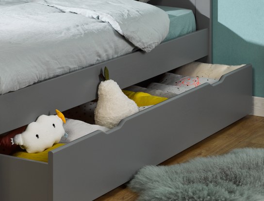 Cajón de la cama infantil Opale Gris Flanelle 90x200