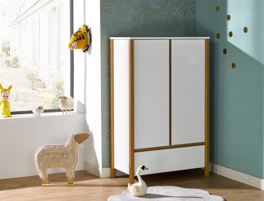 Armoire chambre enfant Blanc et bois