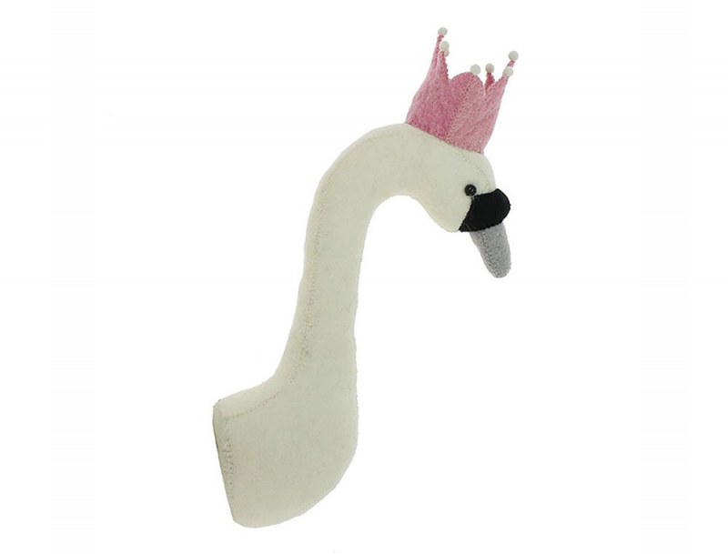 Mini Trophäe Schwan mit rosa Krone
