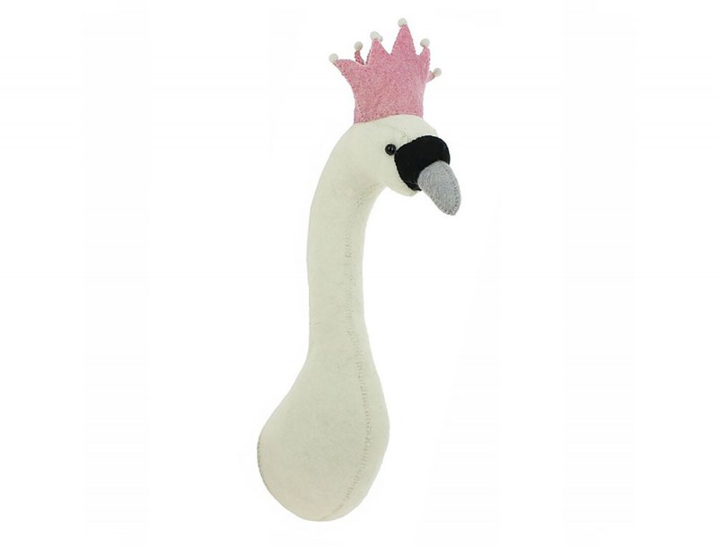 Mini swan trophy with pink crown