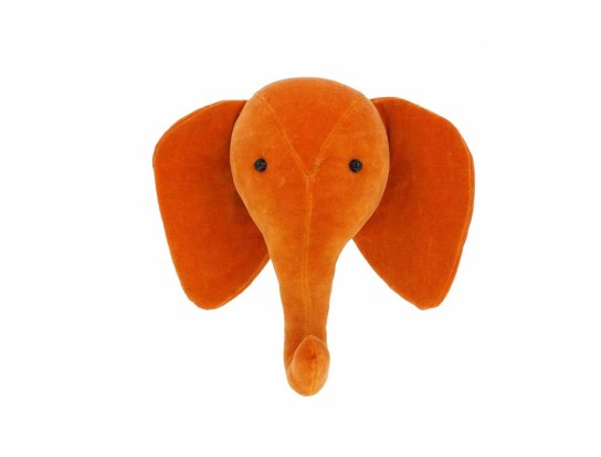 Orange elephant head trophy
