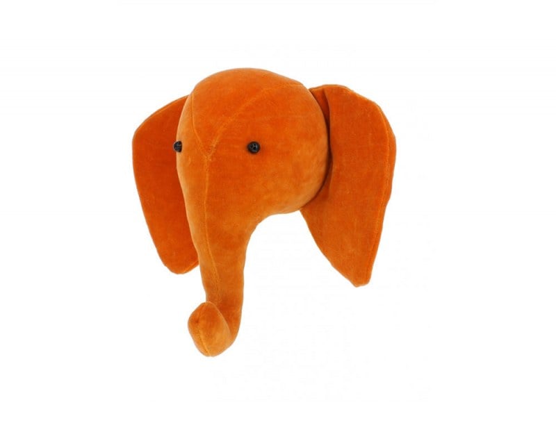 Trophée tête d'éléphant Orange