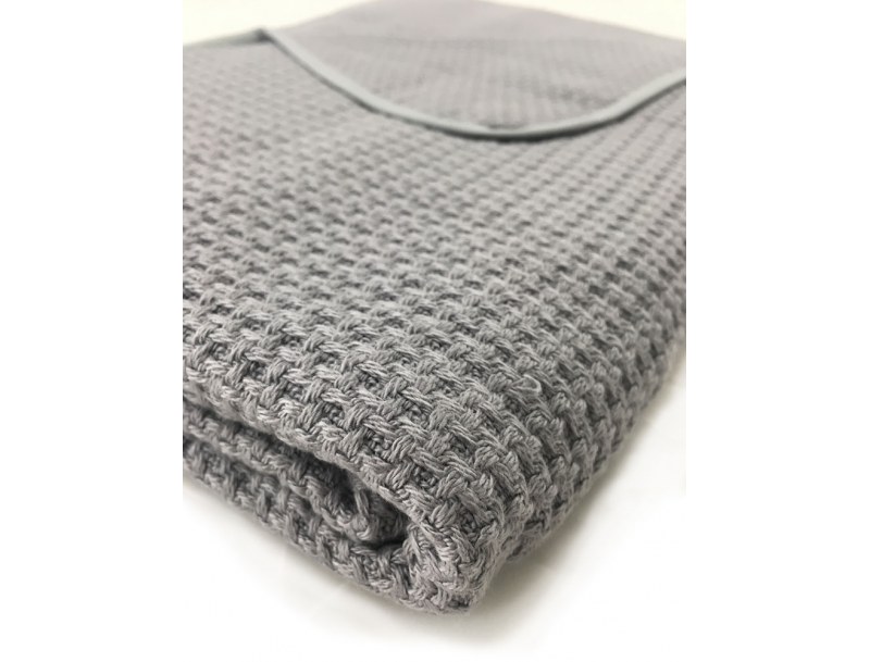 Graue Babydecke 50% Baumwolle 50% Bio-Bambus