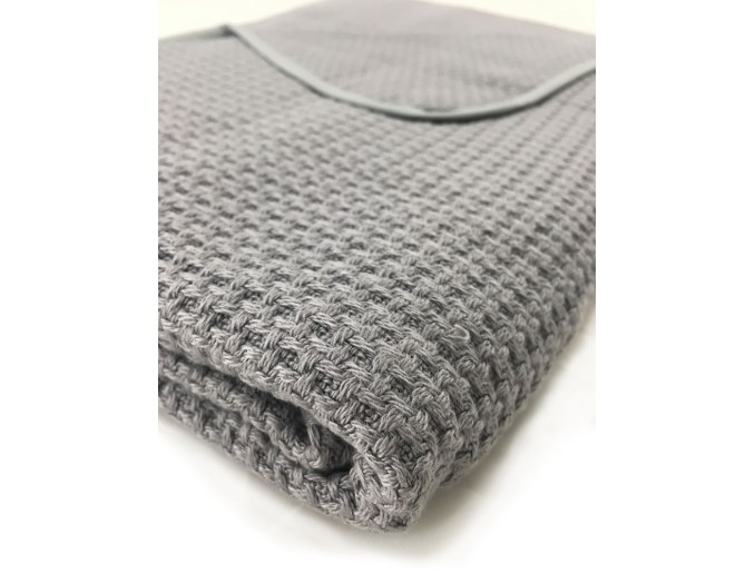 Graue Babydecke 50% Baumwolle 50% Bio-Bambus