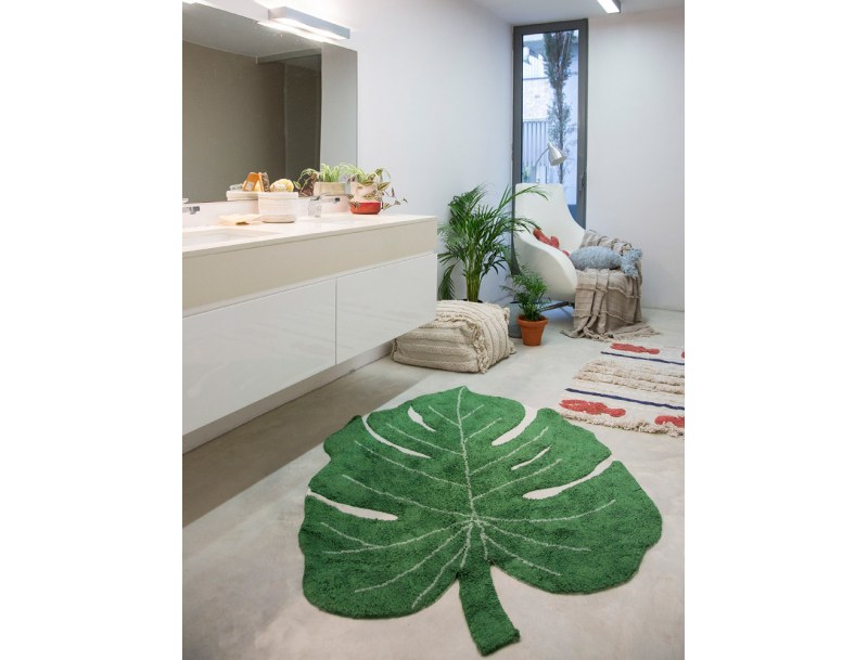 Super soft Green Leaf Rug 120x160