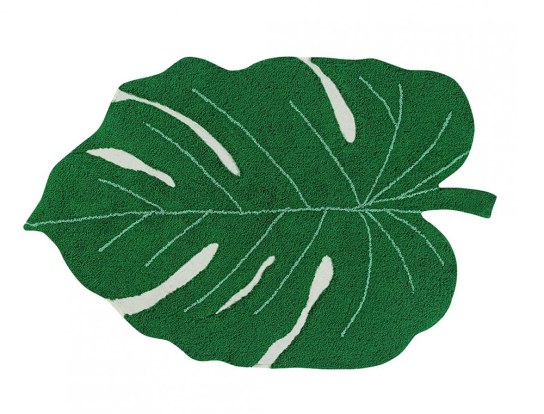 Grüner Blatt-Teppich 120x160 maschinenwaschbar
