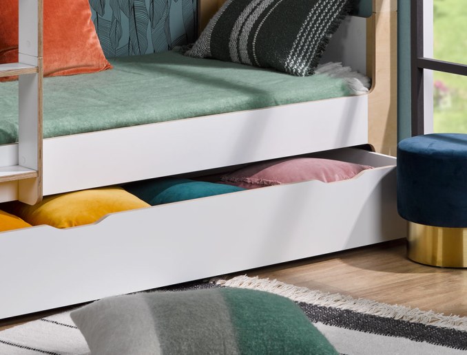 Cajón de almacenamiento bajo cama infantil Natura