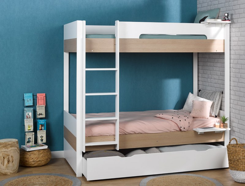 Letto a castello 90x200 con cassetto portaoggetti opzionale