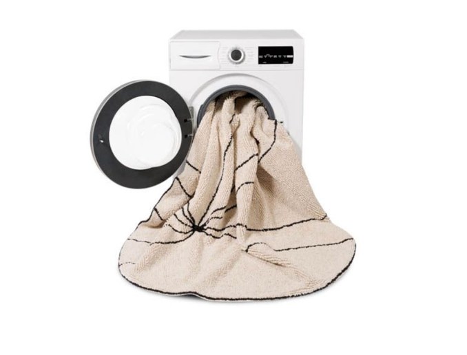 Ronde machinewasbare tapijt, Scandinavisch Beige