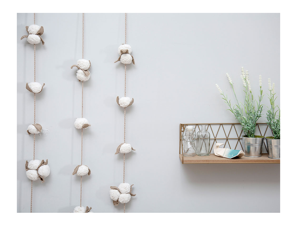 Guirlande décorative Fleurs de coton