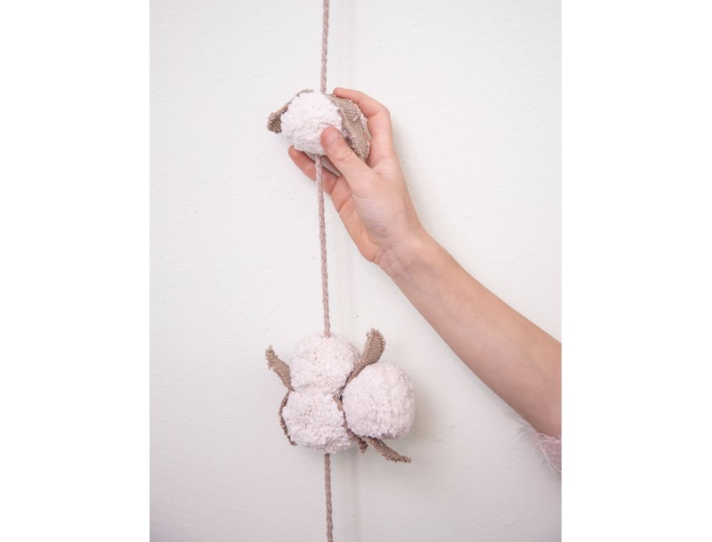 Decoratieve slinger Katoenbloemen