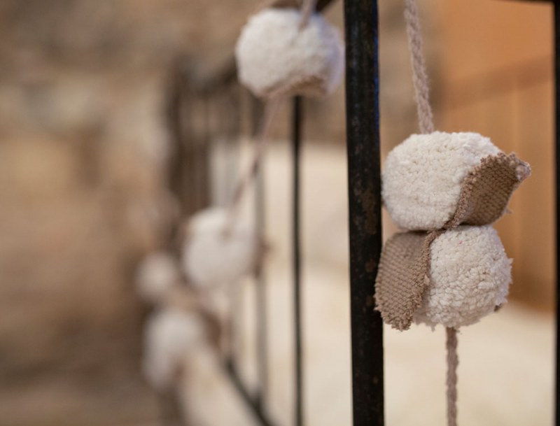 Cotton Flowers Decorative Garland
