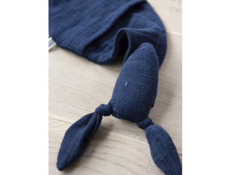 Doudou Kangourou attache tétine Bleu Marine