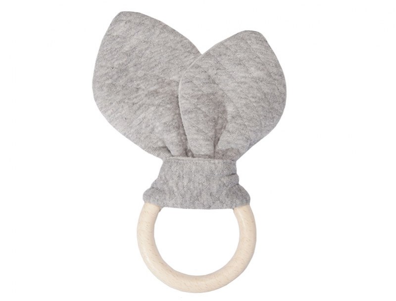 Gray wooden teething ring