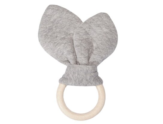 Gray wooden teething ring