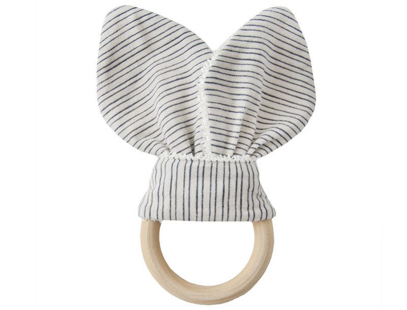 Striped wooden teething ring