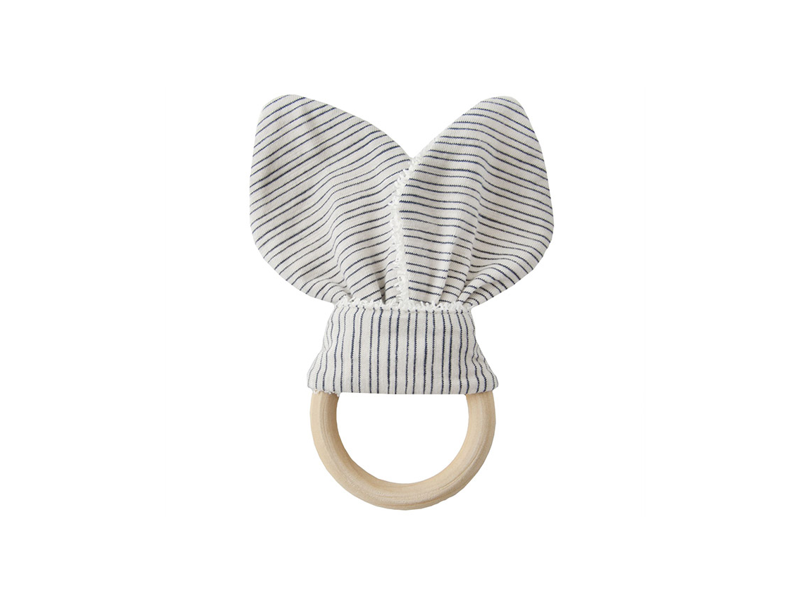 Striped wooden teething ring