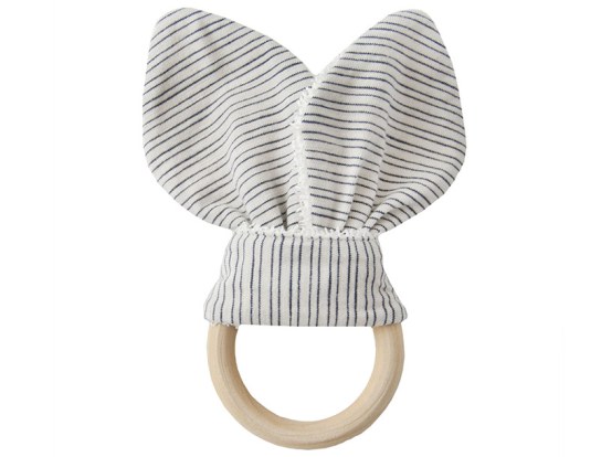 Striped wooden teething ring