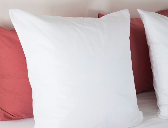 Funda de almohada blanca de algodón orgánico. 60x60 cm