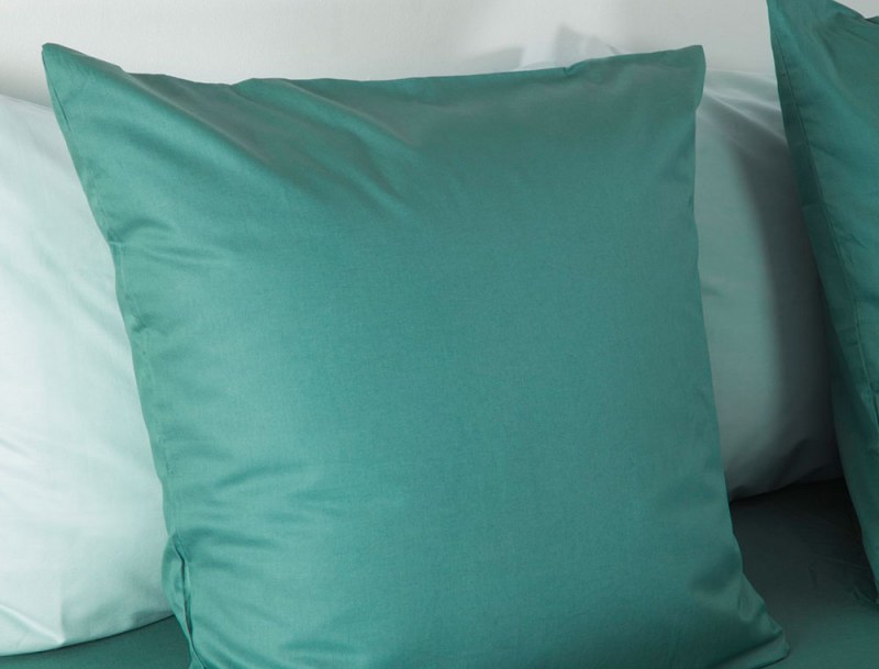 60x60 Eucalyptus green organic cotton pillowcase