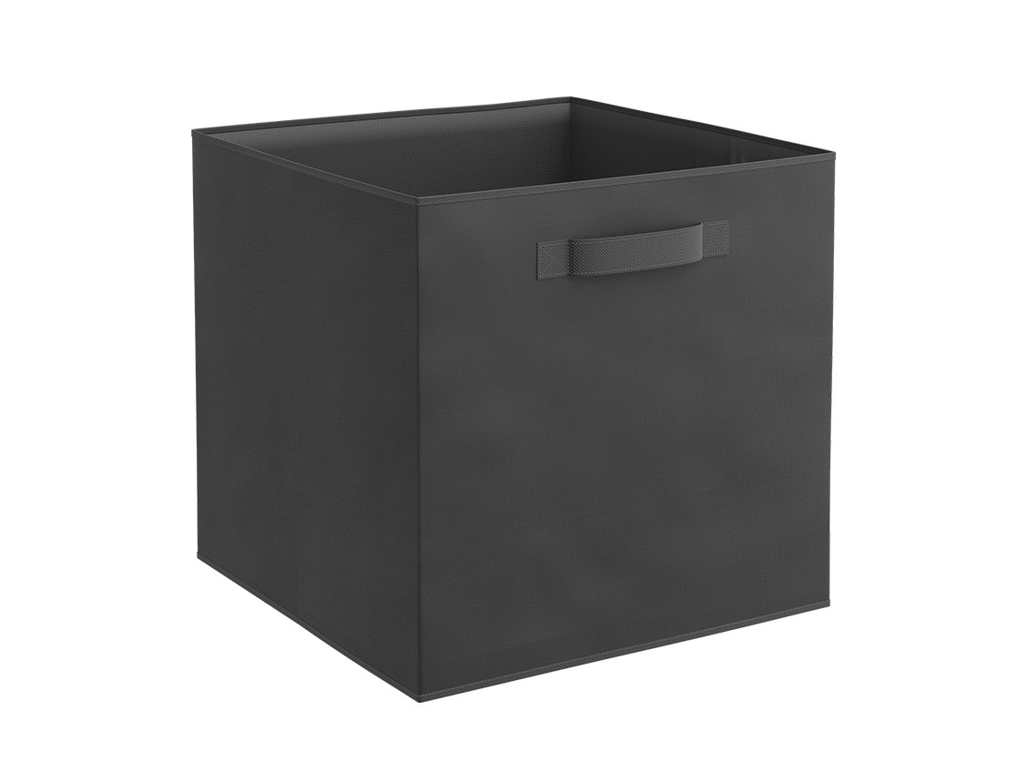 Boîte de rangement en tissu noir pour étagère Milo