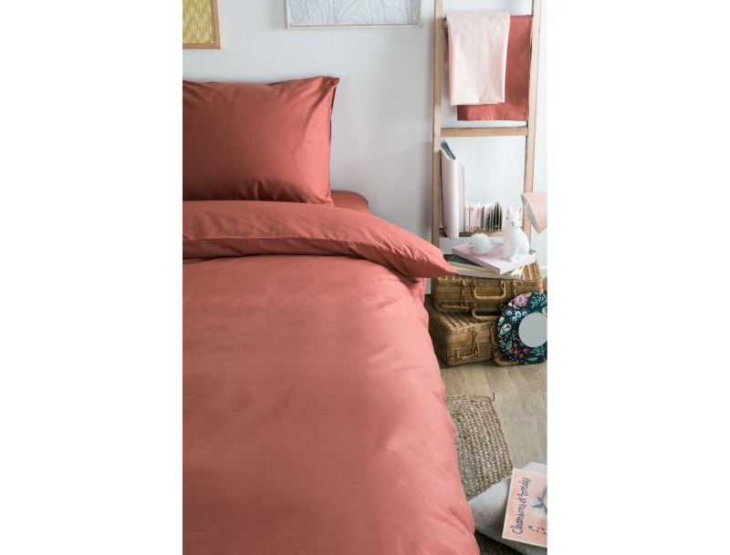 Housse de couette 140x200 Terracotta, 100% coton