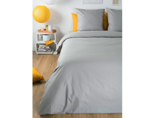 Housse de couette 220x240 cm Gris Coton Bio