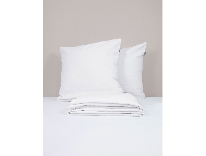 Copripiumino 220x240 cm Bianco Lino e Cotone Bio e due federe 60x60