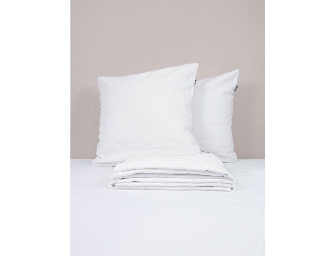 Copripiumino 220x240 cm Bianco Lino e Cotone Bio e due federe 60x60