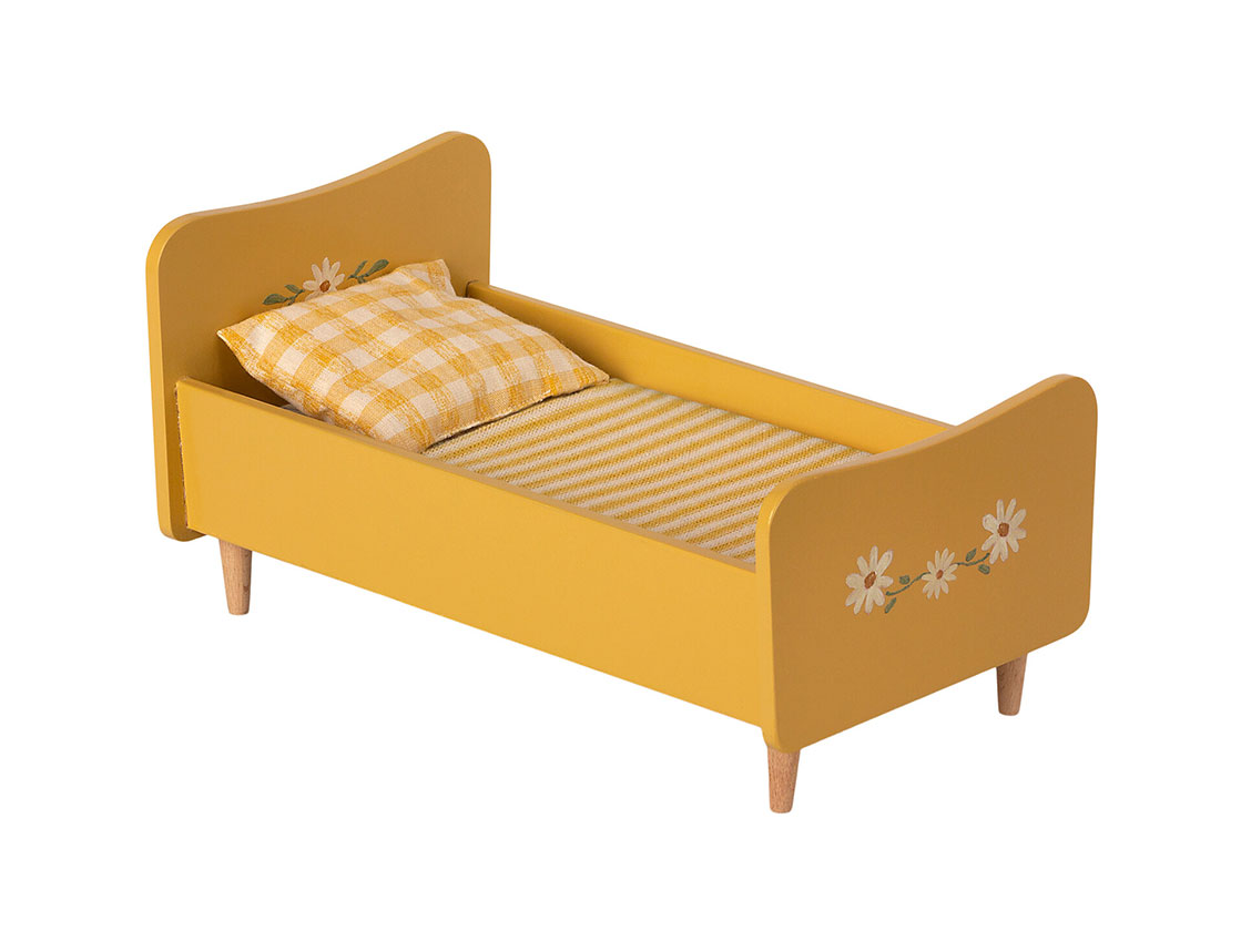 Yellow Wooden Bed Size 1
