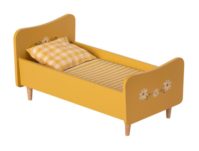 Yellow Wooden Bed Size 1