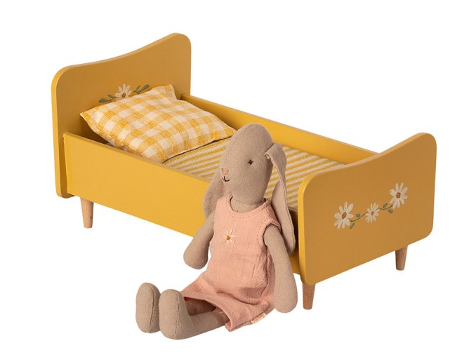 Yellow Wooden Bed Size 1