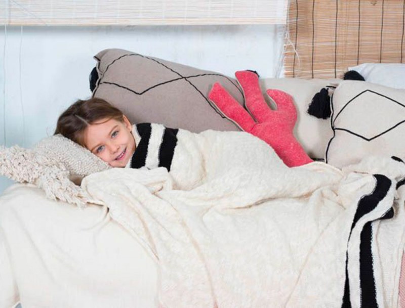 Children's Black Striped Blanket