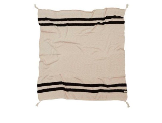 Children's Black Striped Blanket