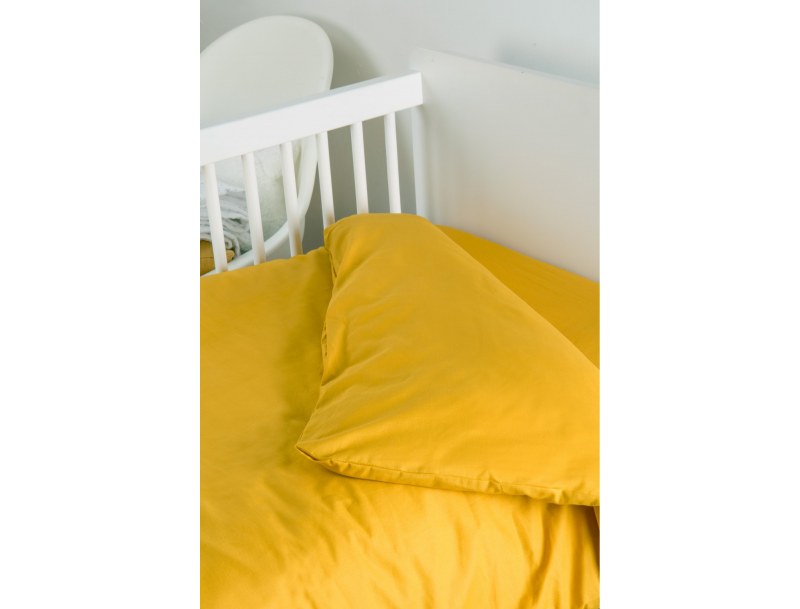 Parure de lit bébé 70x140 Miel en coton Bio.