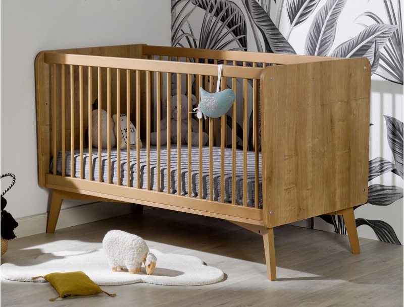 Convertible wooden baby bed 70x140 Icone in vintage wood