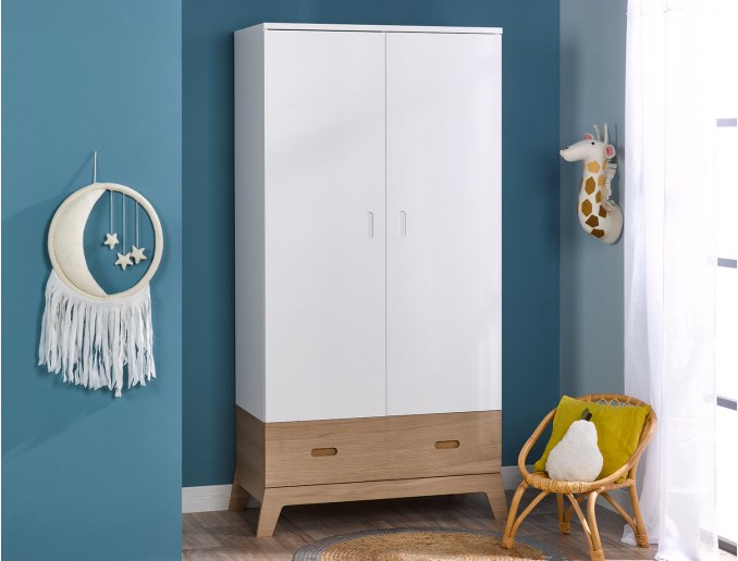 Kinderschrank Weiß und Holz Archipel