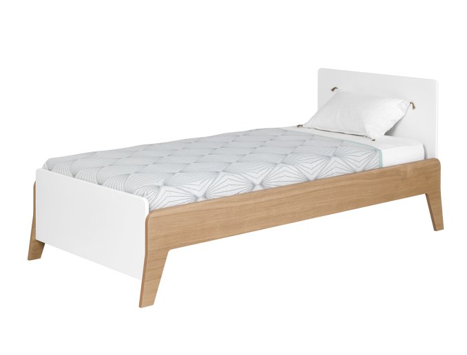 Bed 90x190 wit en eiken