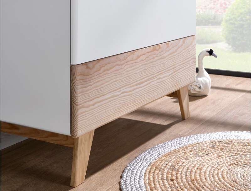 Equilibre pine and white baby dresser