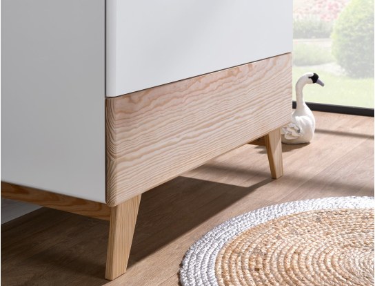 Equilibre pine and white baby dresser