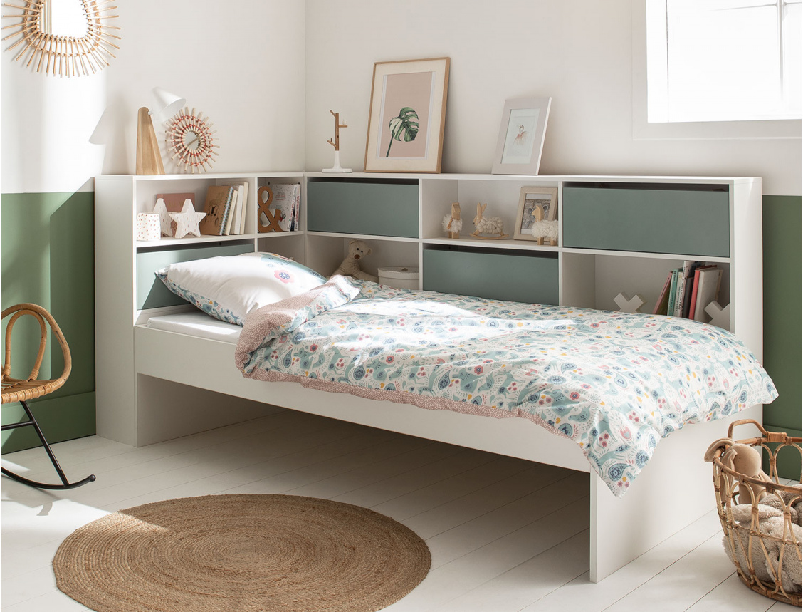 Klassisches Bett - Bett mit Stauraum Opus Weiß & Schaumstoff