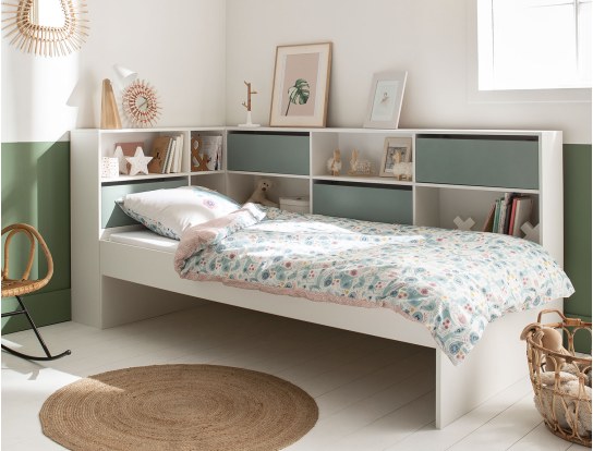 Klassisches Bett - Bett mit Stauraum Opus Weiß & Schaumstoff