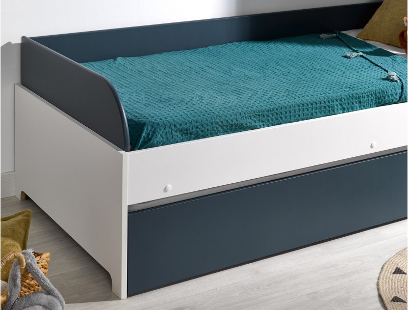 Ausziehbett in Weiß und Nachtblau